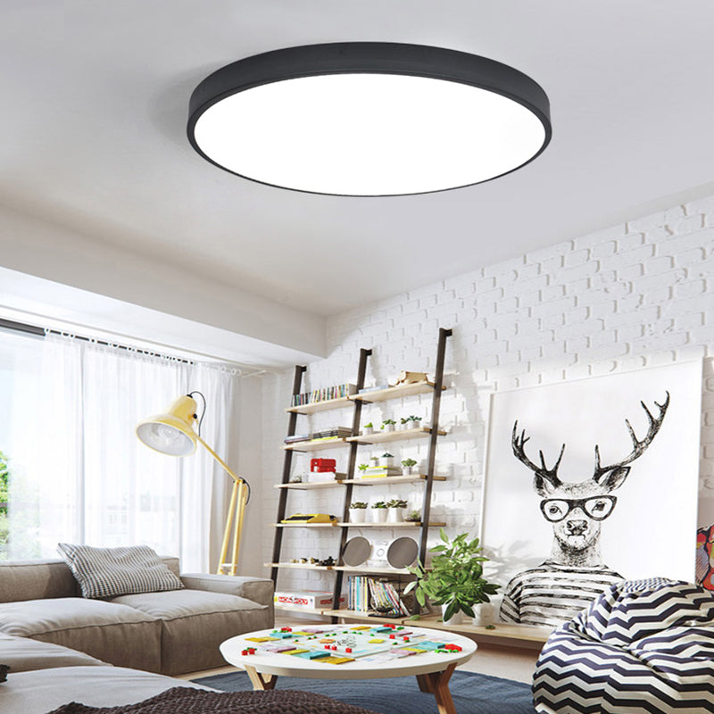 Luz empotrada LED ultrafina de 1 luz, nueva lámpara de techo moderna de hierro con forma redonda