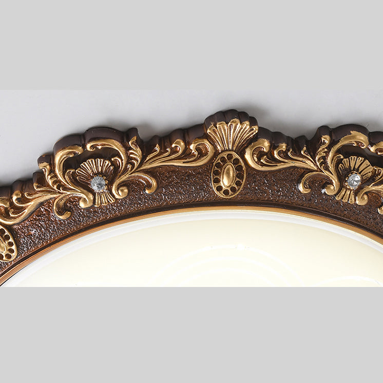 Traditional Bowl Flush Mount Lighting LED Glass Flush Mount Ceiling Light in White