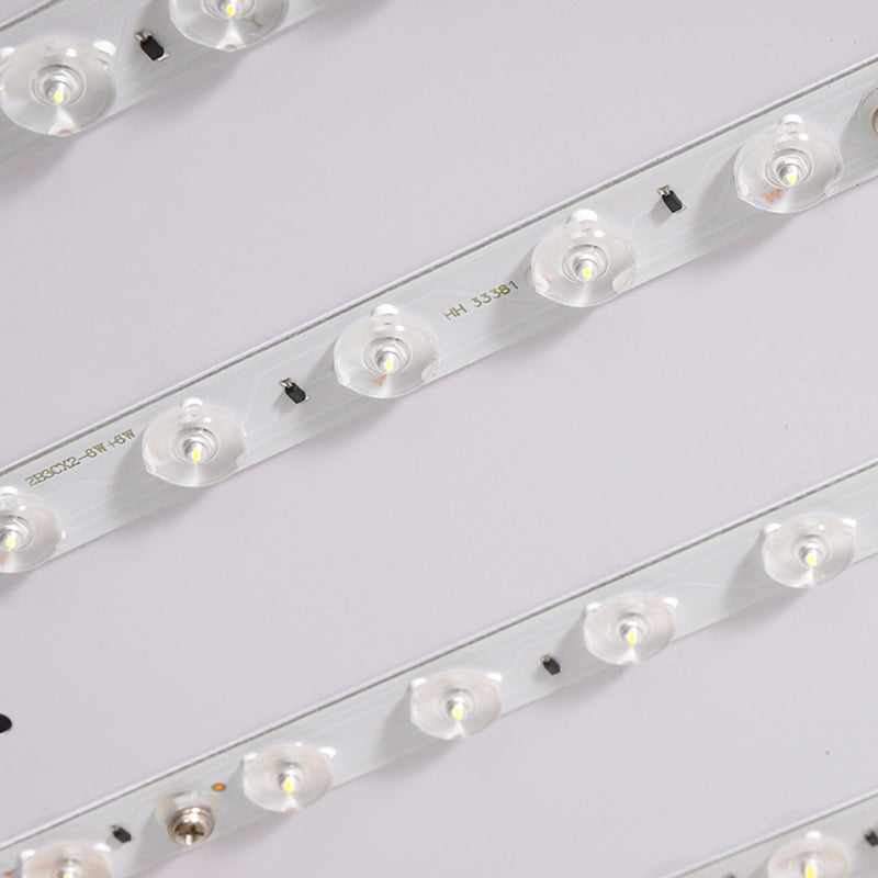 Rectangular Wooden LED Flush Mount in Modern Concise Style Acrylic Indoor Ceiling Light in Log Color