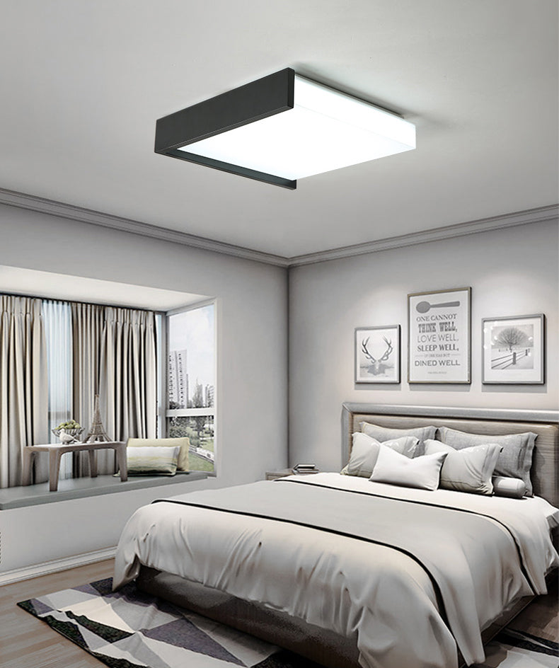 Neue moderne quadratische LED-Unterputzleuchte mit 1 Licht und Acryl für die Deckenmontage im Wohnzimmer