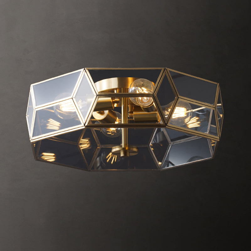 Verre Bousine ombragée Fixation de la lumière Fixture traditionnelle Fixation du plafond Fixation en clair