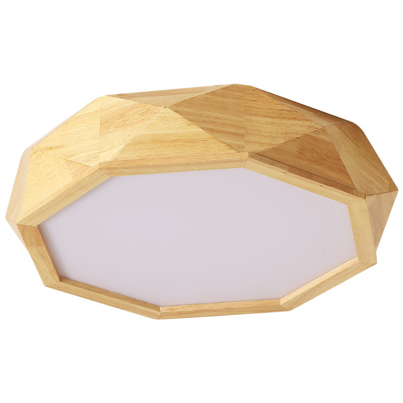 Holz Geometrische LED Deckenleuchte In Moderner Einfachheit Acryl Indoor Flush Mount in Log-Farbe
