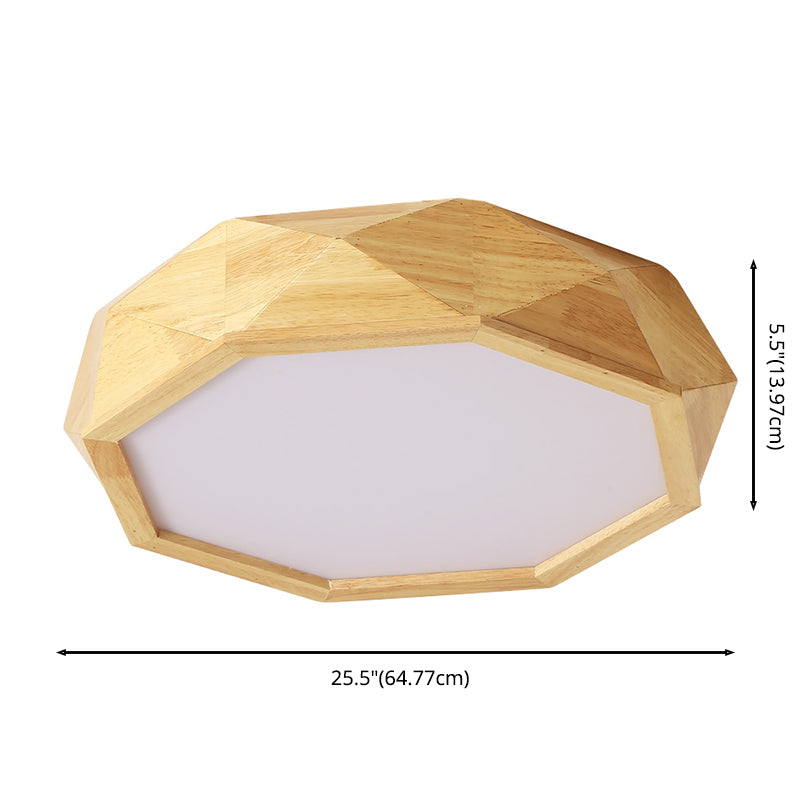 Holz Geometrische LED Deckenleuchte In Moderner Einfachheit Acryl Indoor Flush Mount in Log-Farbe