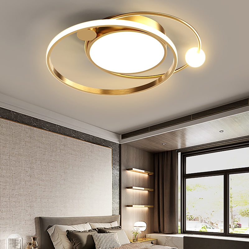 Nouveau Plafonnier LED encastré en fer moderne, forme ronde, plafonnier pour chambre à coucher,