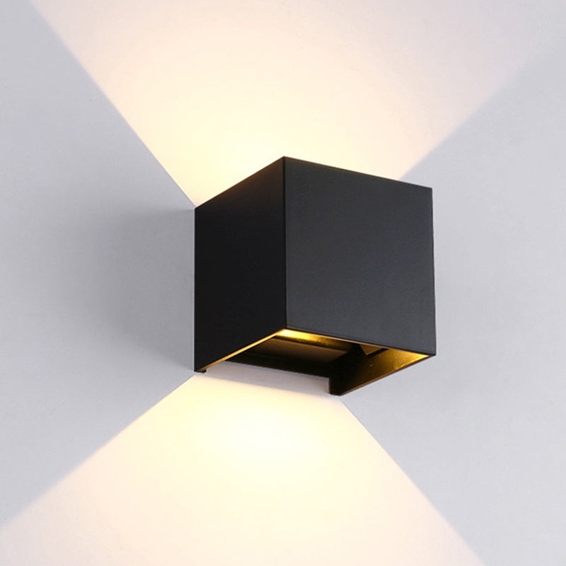 Modern Minimalist Style Square Wall Mounted Light Fixture Metal 2 Lights Wall Lights