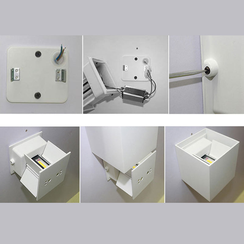 Modern Minimalist Style Square Wall Mounted Light Fixture Metal 2 Lights Wall Lights