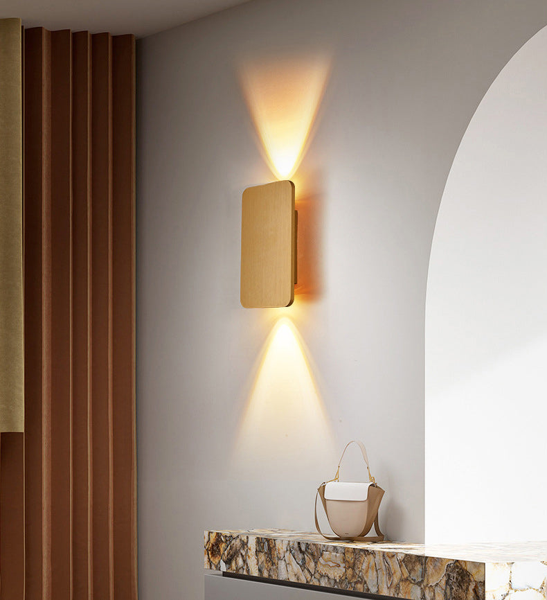 Estilo minimalista moderno rectangular arriba y abajo LED LED Splach Metal luces de apliquet