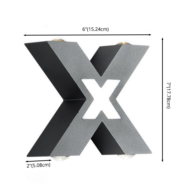 Modern Minimalist Style X-shaded Wall Mounted Light Fixture Metal 4 Lights Wall Lamps