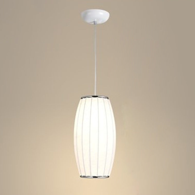 Silk geometrica Luce a pendente a pendente Minimalista Bianca a 1 testa Luce sospesa per il ristorante