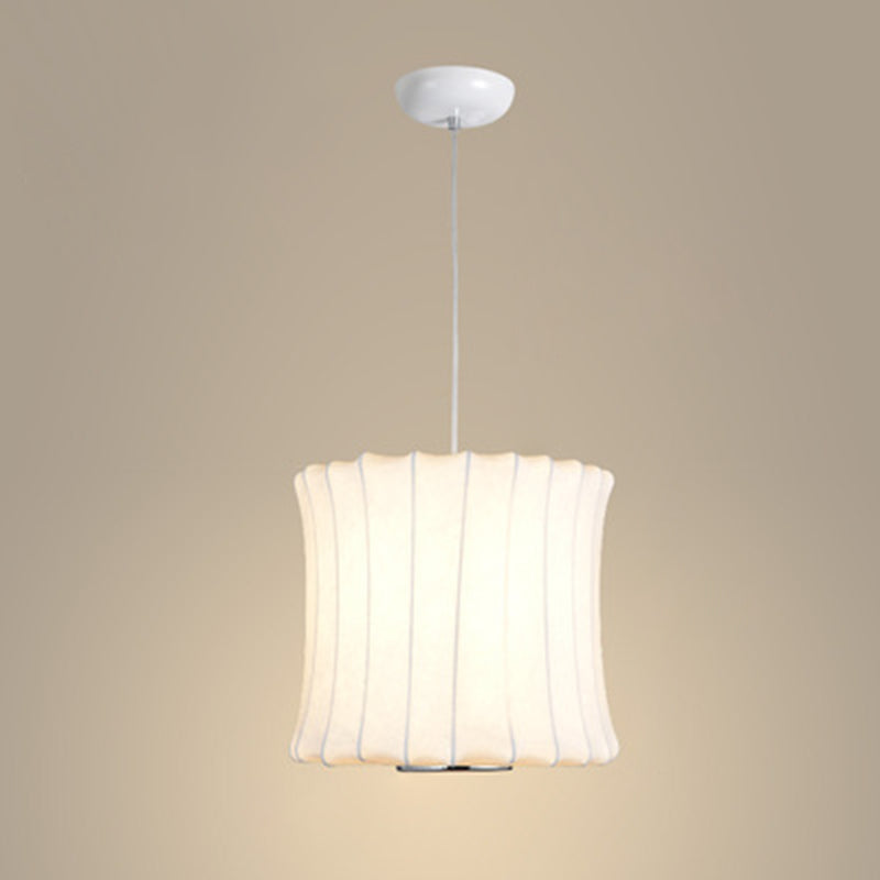 Silk geometrica Luce a pendente a pendente Minimalista Bianca a 1 testa Luce sospesa per il ristorante