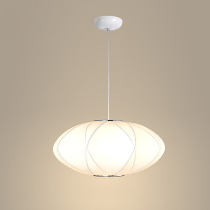 Silk geometrica Luce a pendente a pendente Minimalista Bianca a 1 testa Luce sospesa per il ristorante