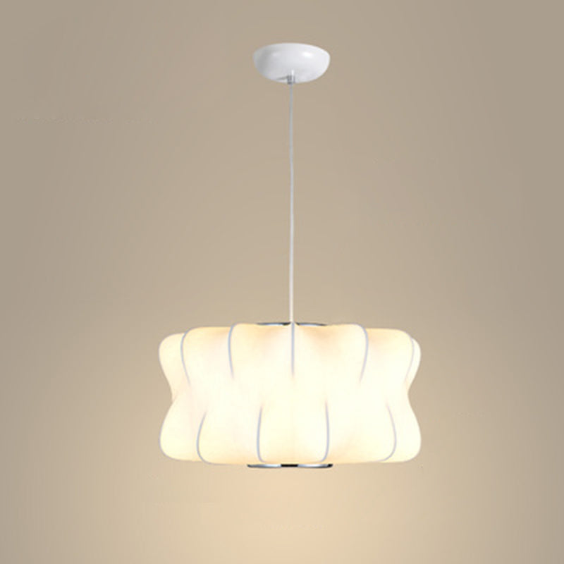 Silk geometrica Luce a pendente a pendente Minimalista Bianca a 1 testa Luce sospesa per il ristorante