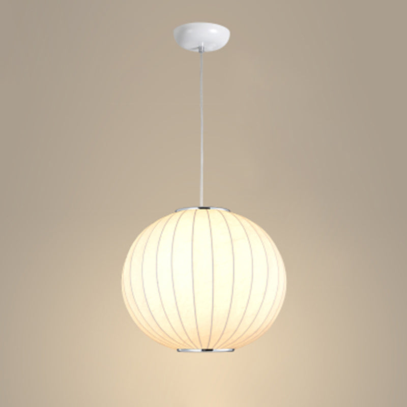 Silk geometrica Luce a pendente a pendente Minimalista Bianca a 1 testa Luce sospesa per il ristorante