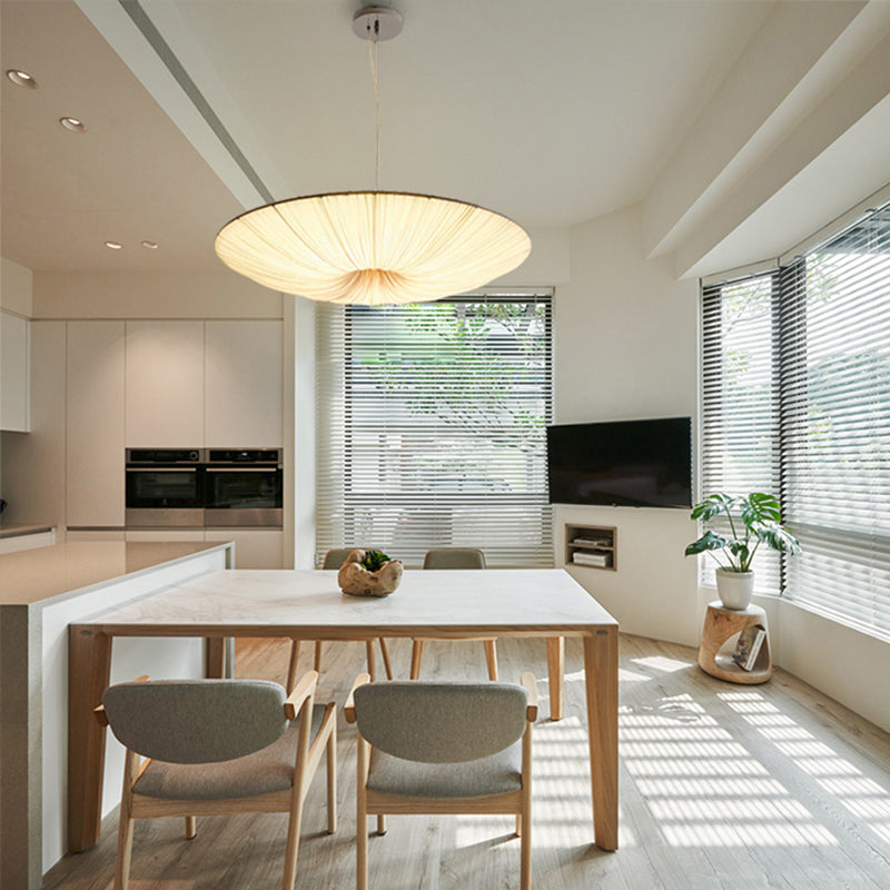 Zijderonde Suspensie Verlichtingsarmatuur Modern beige hangend licht voor woonkamer