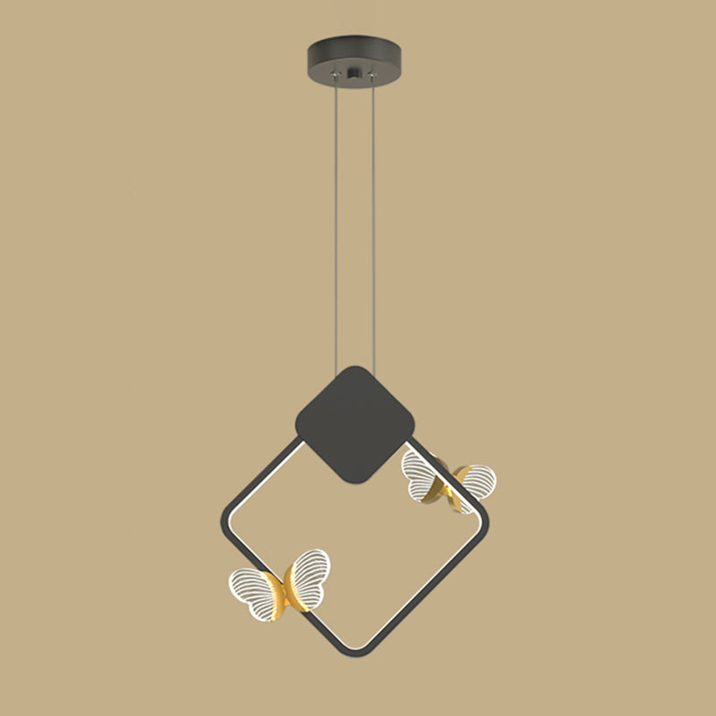 Plafonnage minimaliste Butterfly Plafond Metal Bedroom LED Suspension Pendante
