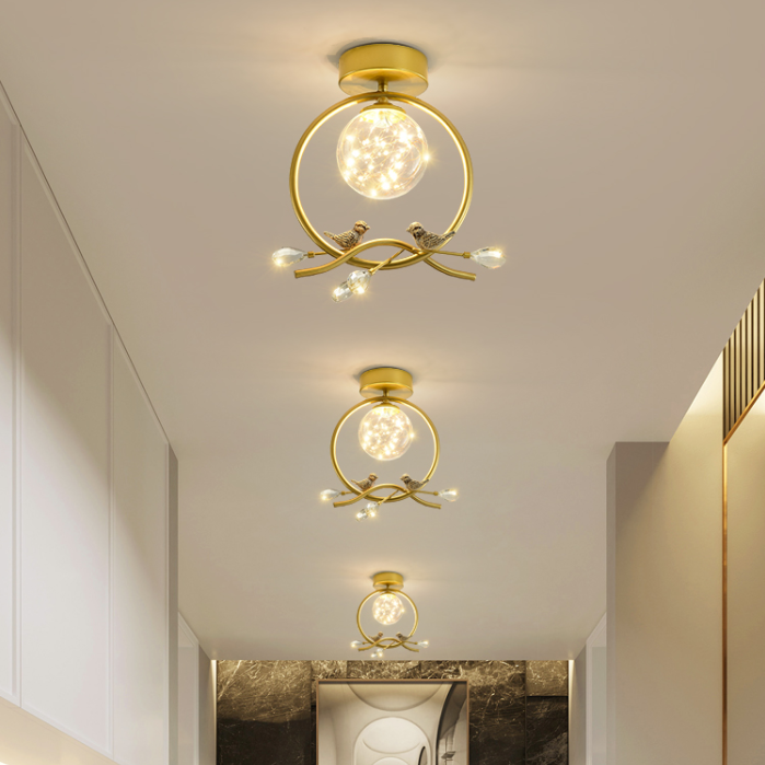 New Modern Clear Glass Flush Light Fixtures Corridor Spherical Flush Mount with Shape