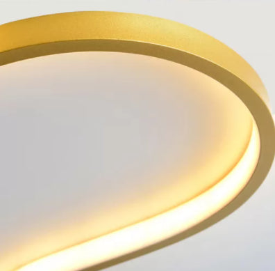 Nordic Double-Heart Shaped Flush Light Acryl Schlafzimmer LED Flush Mount Deckenleuchte mit Feder Dekor