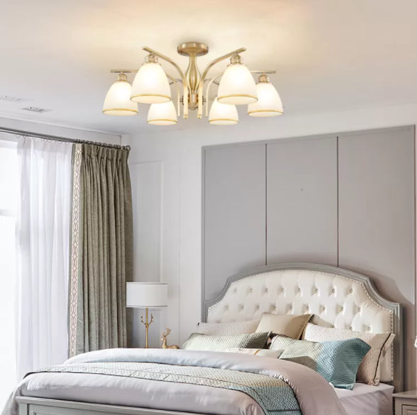 Accesorio montado en el techo de cristal mate del ópalo de la iluminación semi empotrada moderna de la sala de estar