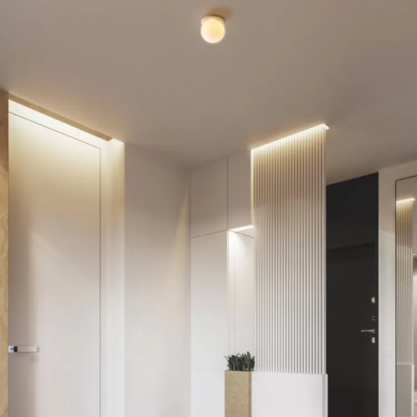 Glaskugelförmige Deckenbefestigung Minimalistische weiße Deckenbefestigung Leuchte