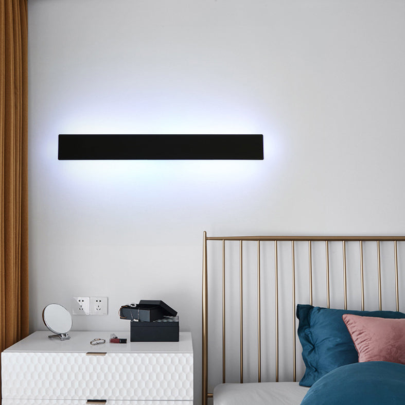Black Rectangular Metal RGB Wall Lamp Modern Style Ambiance Decorative LED Wall Sconce for Bedroom Living Room