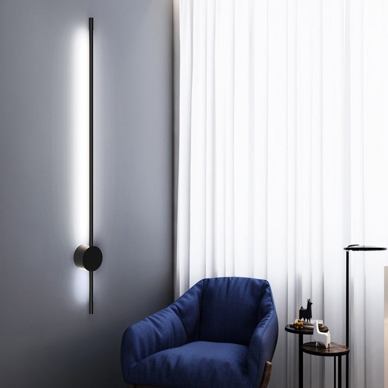 Control remoto RGB Luz de la plataforma Moderna Moderna larga Lámpara de pared LED decorativa de ambiente en negro