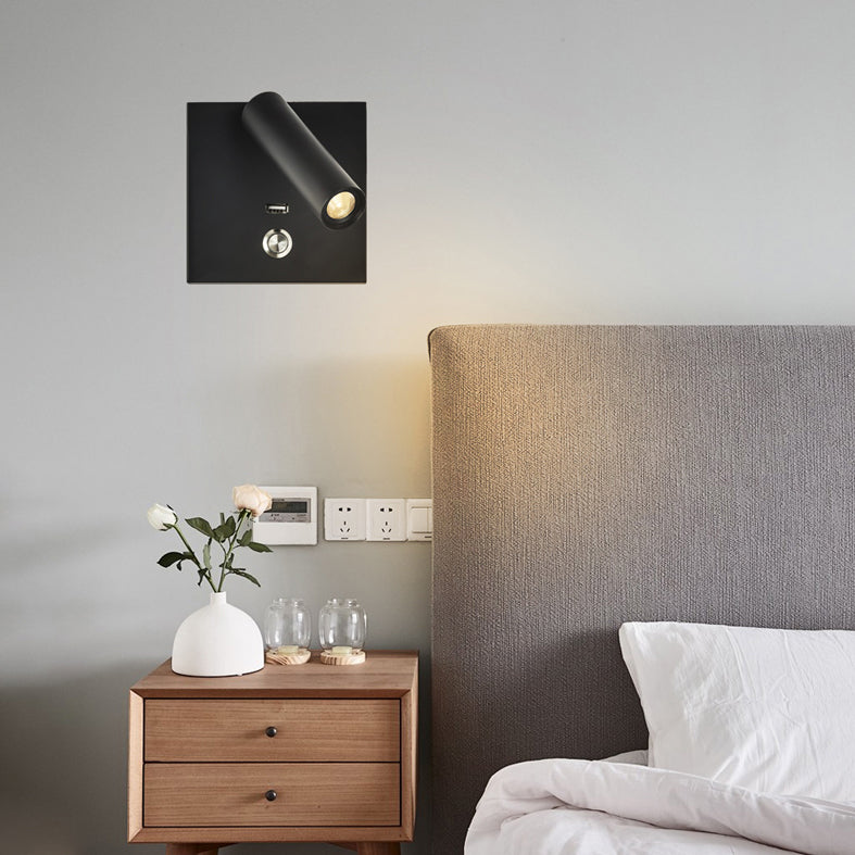 Lampe à applique à LED de base en métal carré 4.3 "H MINI MINI MINI MINI MONTRE LECTURE POUR LA CHAMBRE