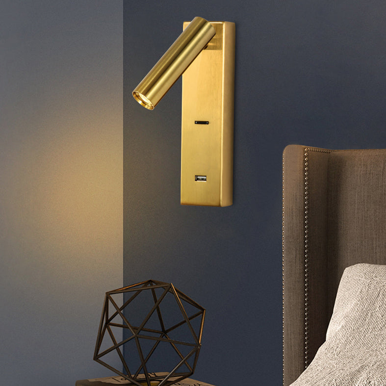 7.8 Inch Height Nordic Style LED Wall Lamp USB Port Design Aluminum Simplicity Bedside Reading Lamp with Switch