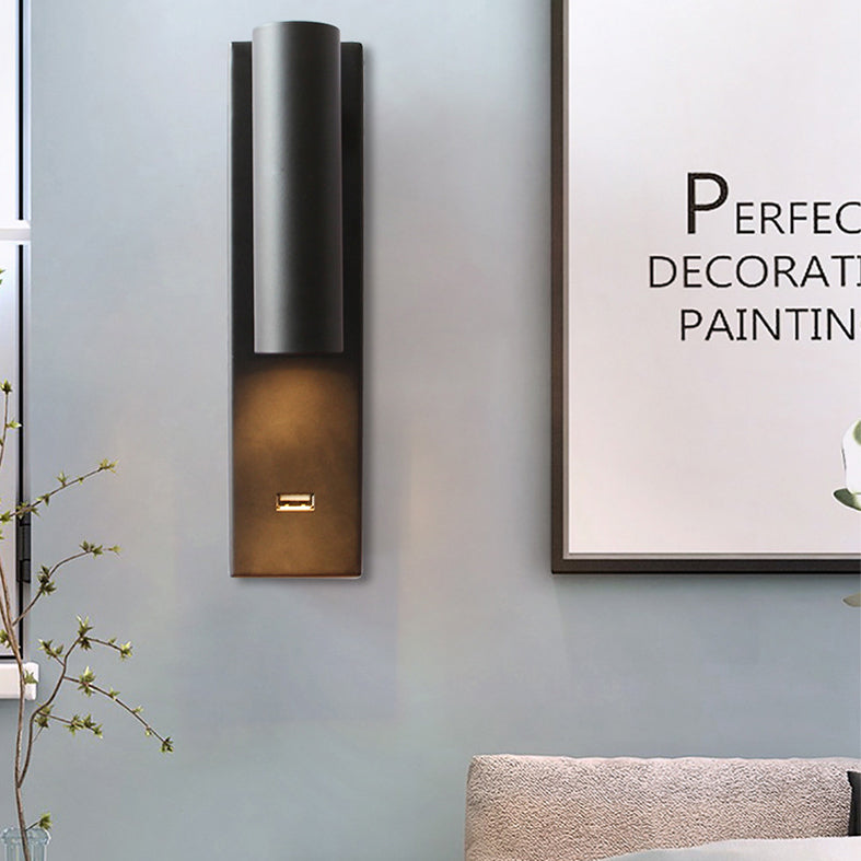 7.8 Inch Height Nordic Style LED Wall Lamp USB Port Design Aluminum Simplicity Bedside Reading Lamp with Switch
