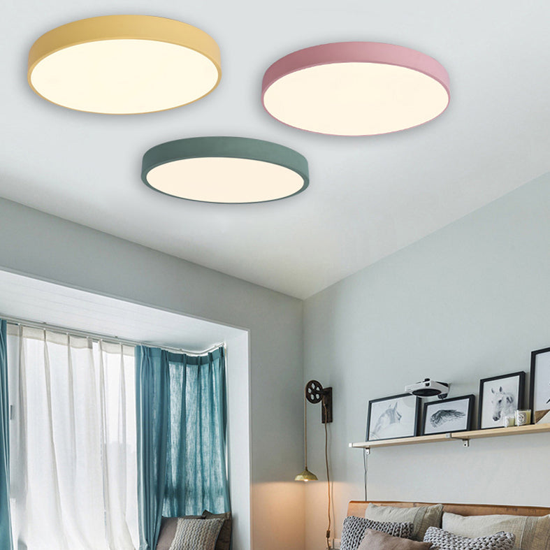 Round Flushmount Lights Macaron Acrylic Ceiling Mounted Fixture for Living Room