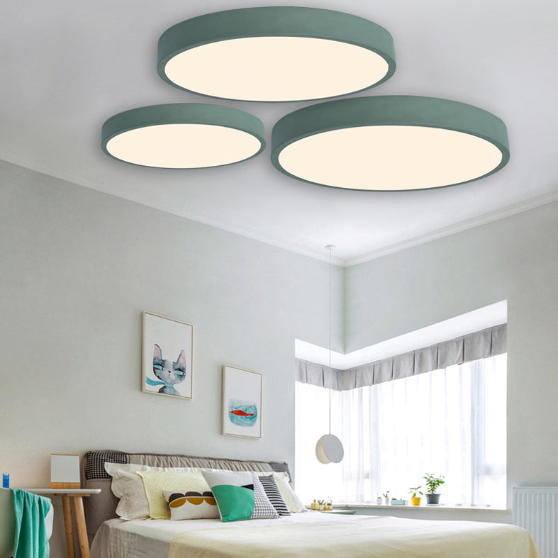 Round Flushmount Lights Macaron Acrylic Ceiling Mounted Fixture for Living Room