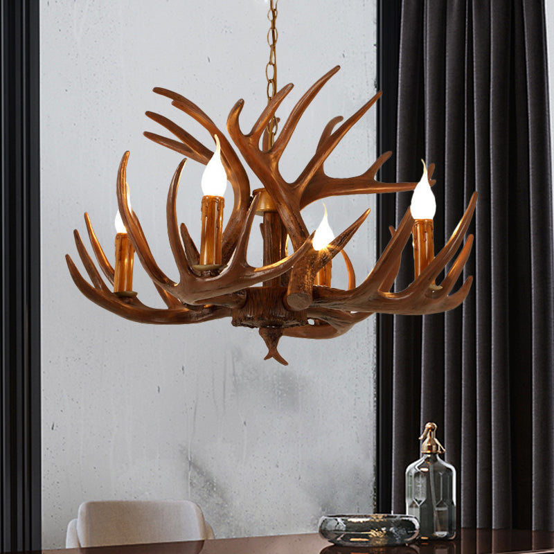 Résine Brun Plafond Branche de lustre 4/6/8 LUMIÈRES RUSTIC PRENDANT PRENDANT POUR RESTAUT