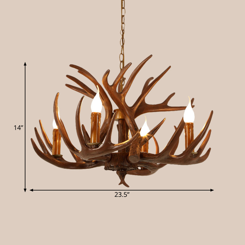 Résine Brun Plafond Branche de lustre 4/6/8 LUMIÈRES RUSTIC PRENDANT PRENDANT POUR RESTAUT