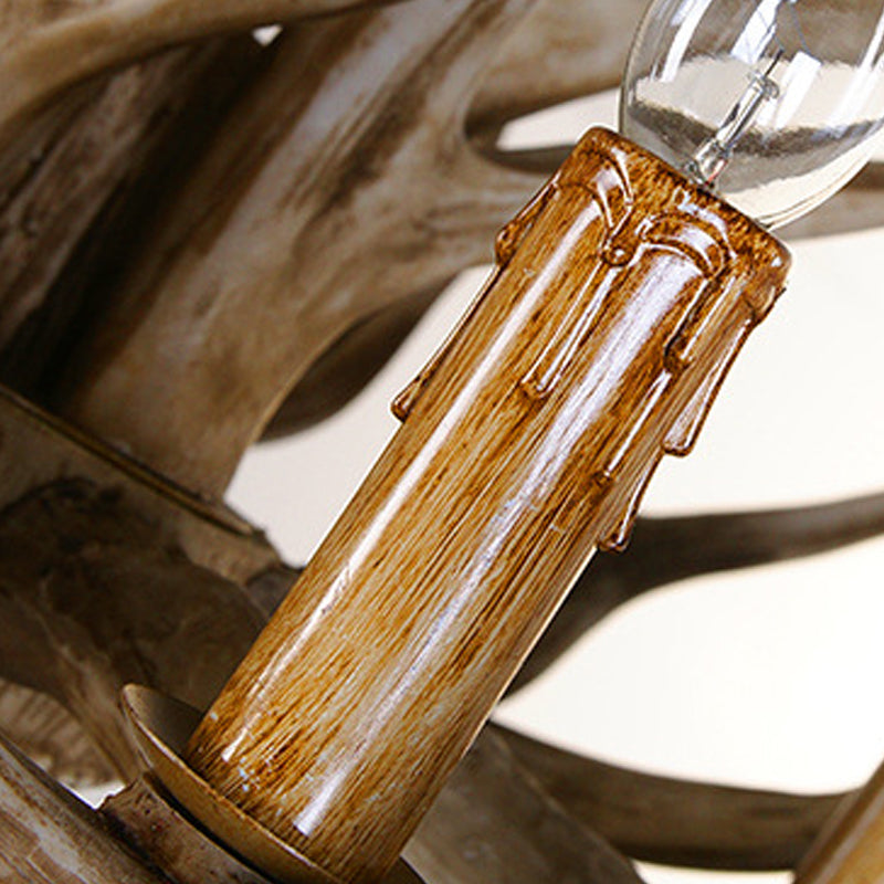 Resin Branch Pendant Chandelier Rustic 6/8/12 Bulbs 16"/17"/21.5" Wide Bedroom Hanging Ceiling Light in Brown