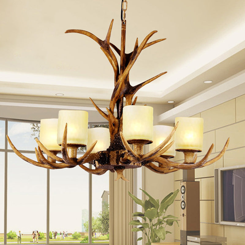 Brown Spoutnik Chandelier Pendant Lighting Countryside Resin 4/6/8 LUMIÈRES SALON PLADIER LUMINE
