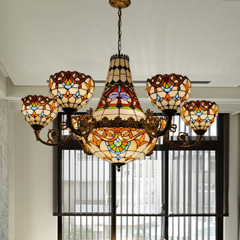 11/13 LUCI LUMI PENDANTE LAMONO CHANDELIER TIFFANY BRASSO DOUL LIMINE CON OMAGGIO DEGLIO DEGLIO, larghe 39 "/47"