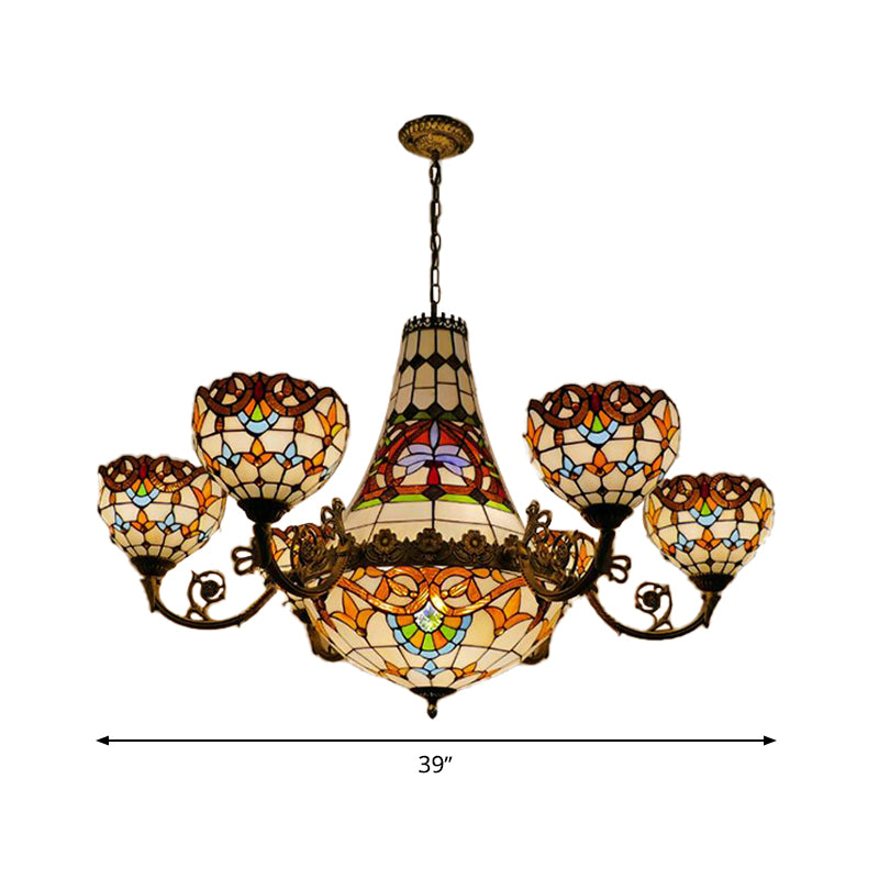 11/13 LUCI LUMI PENDANTE LAMONO CHANDELIER TIFFANY BRASSO DOUL LIMINE CON OMAGGIO DEGLIO DEGLIO, larghe 39 "/47"