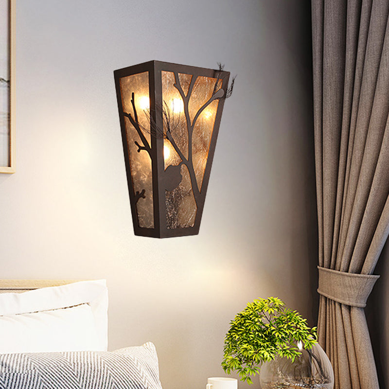 Illuminazione con diica in metallo conico tradizionale tradizionale ristorante a parete lampada montata in ruggine in ruggine