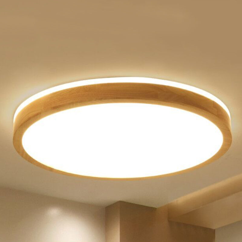 Simple Circular Flush Mount Ceiling Light Fixture Wood Flush Mount Fixture for Bedroom for Bedroom