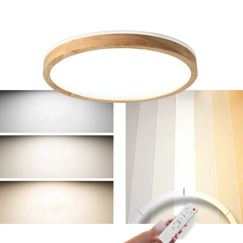 Simple Circular Flush Mount Ceiling Light Fixture Wood Flush Mount Fixture for Bedroom for Bedroom