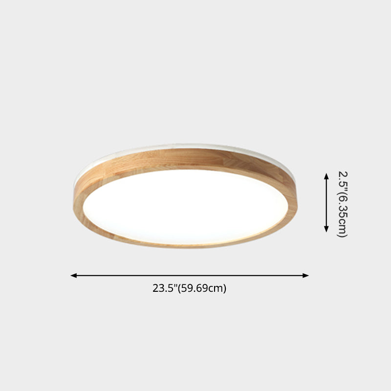 Simple Circular Flush Mount Ceiling Light Fixture Wood Flush Mount Fixture for Bedroom for Bedroom