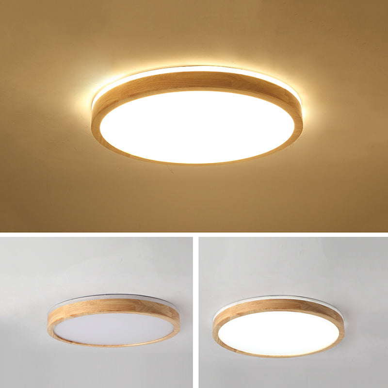 Simple Circular Flush Mount Ceiling Light Fixture Wood Flush Mount Fixture for Bedroom for Bedroom