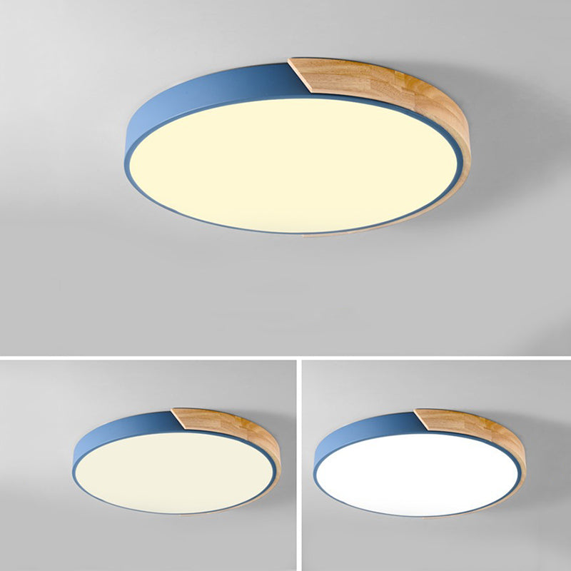 Luminaires encastrés ronds Macaron simplicité plafonniers en acrylique pour chambre à coucher