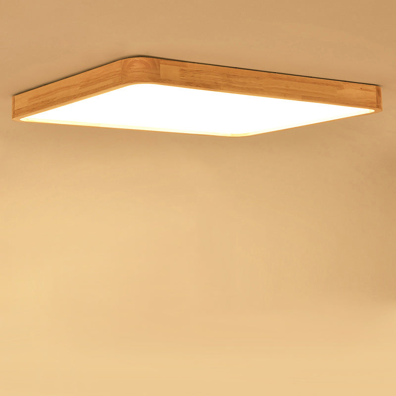 1 Light Wood Flush Mount Ceiling Light Fixtures Minimalist Bedroom Flush Mount Fixture