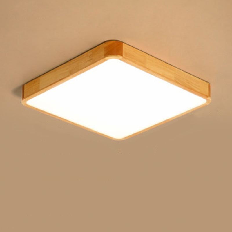 1 Light Wood Flush Mount Ceiling Light Fixtures Minimalist Bedroom Flush Mount Fixture