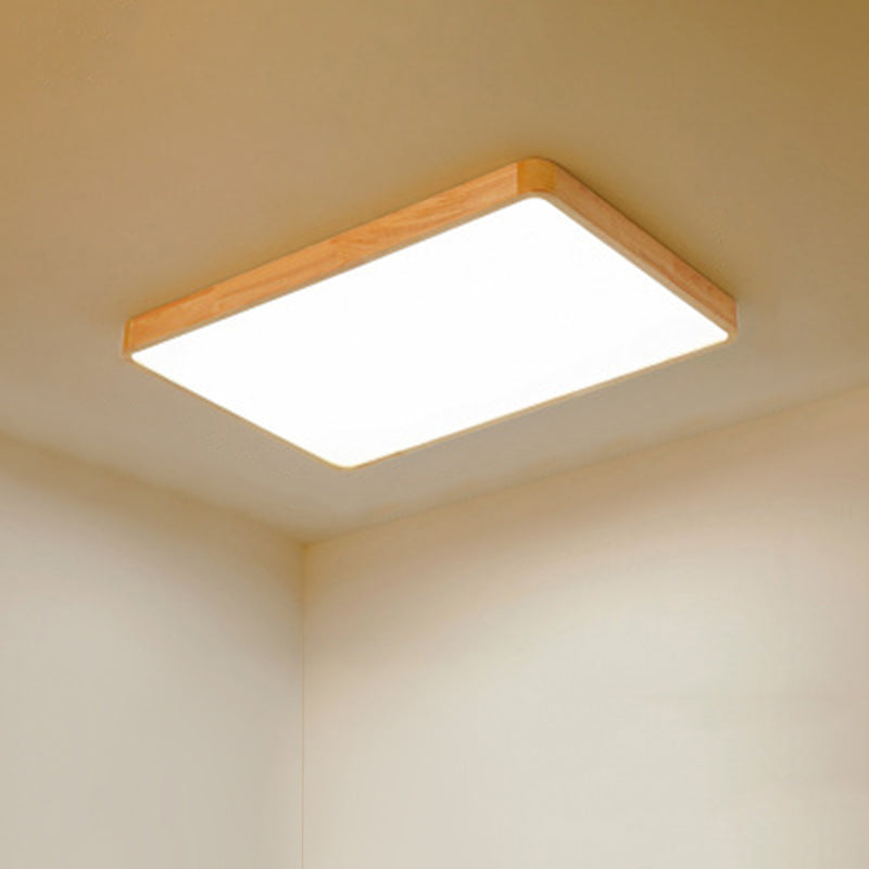 1 Light Wood Flush Mount Ceiling Light Fixtures Minimalist Bedroom Flush Mount Fixture
