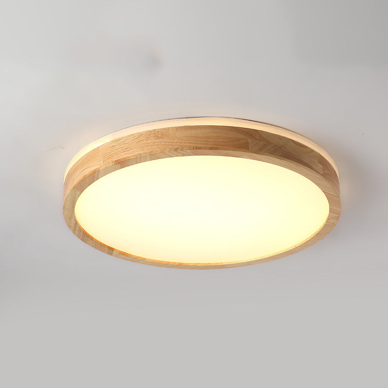 Ronde inbouwverlichtingsarmaturen Eenvoud Houten plafondverlichtingsarmaturen voor slaapkamer
