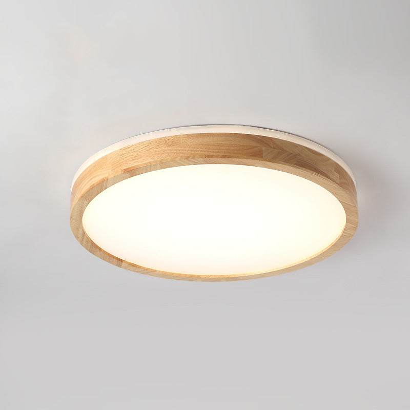 Ronde inbouwverlichtingsarmaturen Eenvoud Houten plafondverlichtingsarmaturen voor slaapkamer