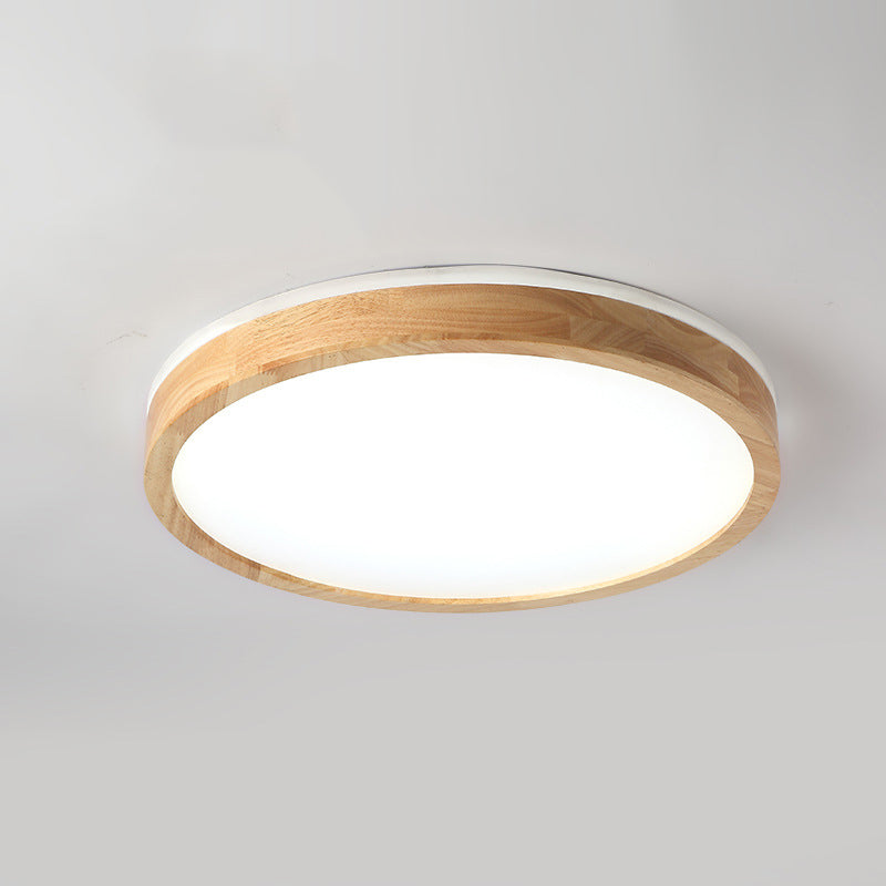 Ronde inbouwverlichtingsarmaturen Eenvoud Houten plafondverlichtingsarmaturen voor slaapkamer