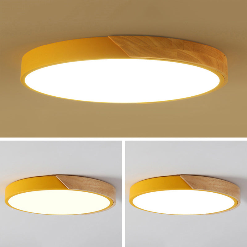 Ultra-thin Round Led Flush Mount Ceiling Light Modern Minimalist Macaron Style Aisle Bedroom Study Energy-saving Lighting