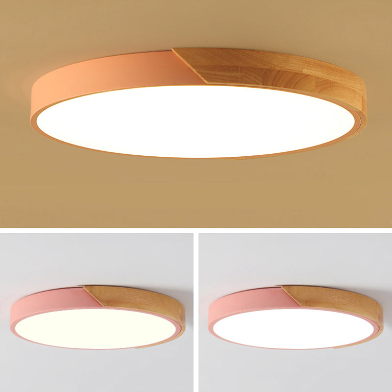 Ultra-thin Round Led Flush Mount Ceiling Light Modern Minimalist Macaron Style Aisle Bedroom Study Energy-saving Lighting